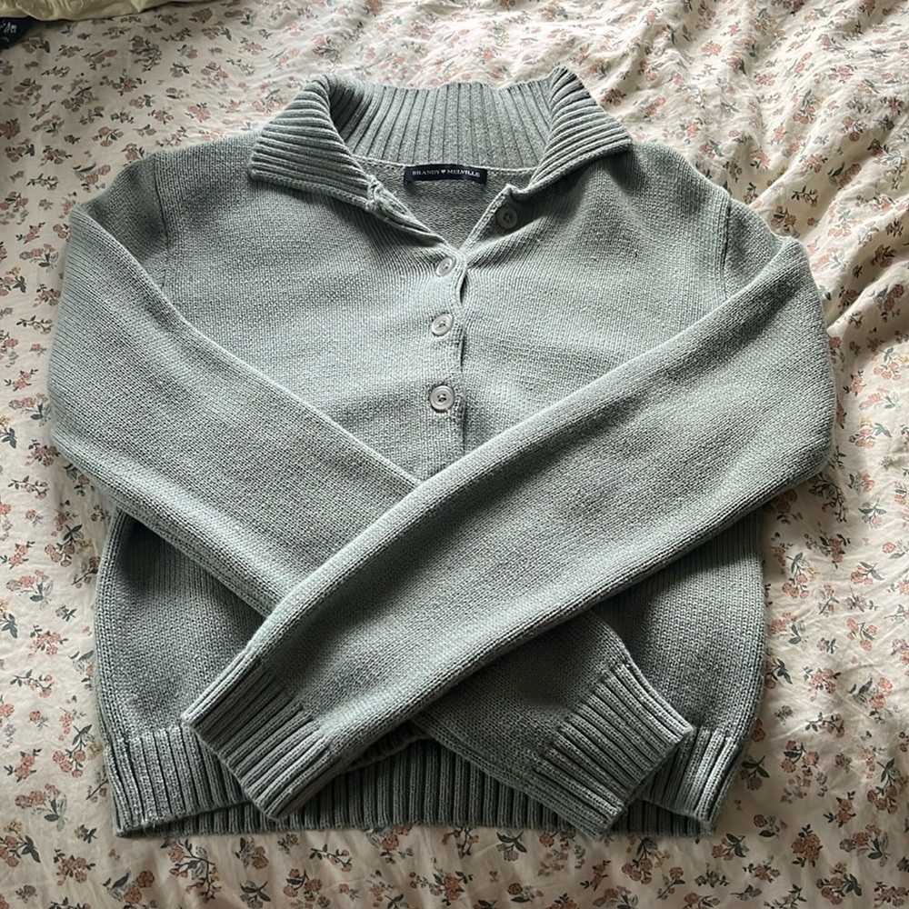 Sage green knit cardigan